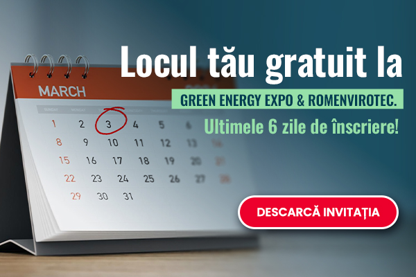 Locul tău gratuit la GREEN ENERGY EXPO & ROMENVIROTEC. 