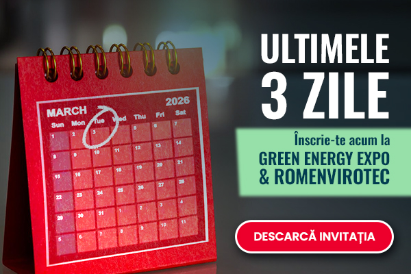 ULTIMELE 3 ZILE. Înscrie-te acum la GREEN ENERGY EXPO & ROMENVIROTEC 2026!