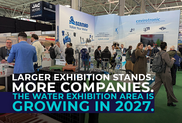 Larger exhibition stands. More companies. The Water Exhibition Area is growing in 2027.