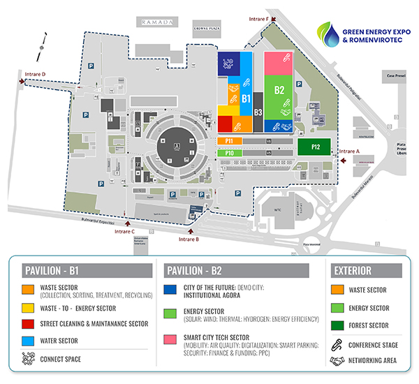 Harta sectoarelor — Orașul Viitorului, GREEN ENERGY EXPO & ROMENVIROTEC 2027